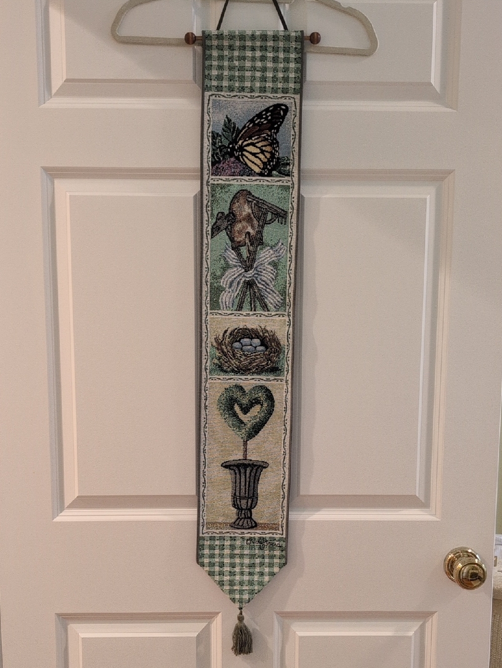 Vintage Garden Party Tapestry Bell Pull Wall Hanging by Vicky Howard